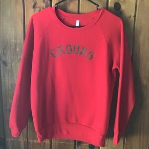 Crooks & Castles Red Crew Neck Sweatshirt Size S Classic Style